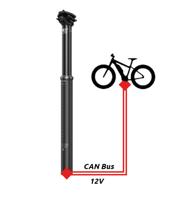 Smart telescopic seatpost wireless integrated with display - 30.9 × 509.3 × 170 mm